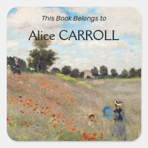 Claude Monet - Klaprozenveld Vierkante Sticker