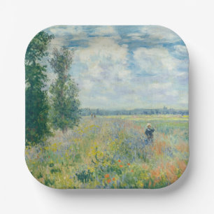 Claude Monet - Klaprozenvelden bij Argenteuil (187 Papieren Bordje