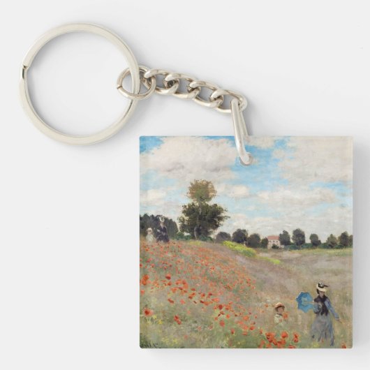 Claude Monet - Klapveld Sleutelhanger (Voorkant)
