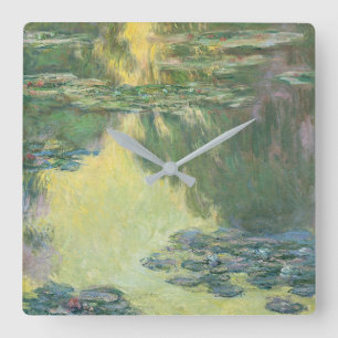 Claude Monet Klassiek Schilderij, Waterlelies (190 Vierkante Klok
