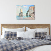 Claude Monet - Kliffen bij Etretat Canvas Afdruk (Insitu (Slaapkamer))