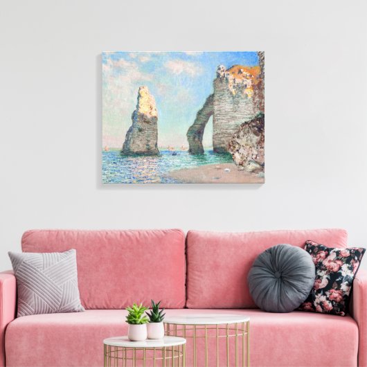 Claude Monet - Kliffen op Etretat Canvas Afdruk (Insitu (Woonkamer))