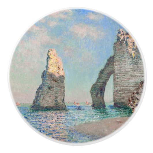 Claude Monet - Kliffen op Etretat Keramische Knop (Voorkant)