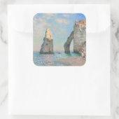 Claude Monet - Kliffen op Etretat Vierkante Sticker (Tas)