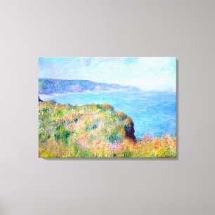 Claude Monet: Klip dichtbij Pourville Canvas Afdruk