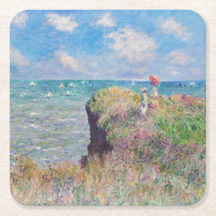 Claude Monet - Klipwandeling bij Pourville Kartonnen Onderzetters