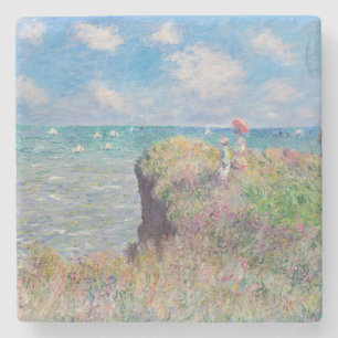 Claude Monet - Klipwandeling bij Pourville Stenen Onderzetter
