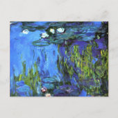 Claude Monet kunst: Waterlelies, blauwe indigo Briefkaart (Voorkant)