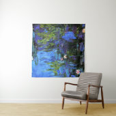 Claude Monet kunst: Waterlelies, blauwe indigo Wandkleed (In situ)