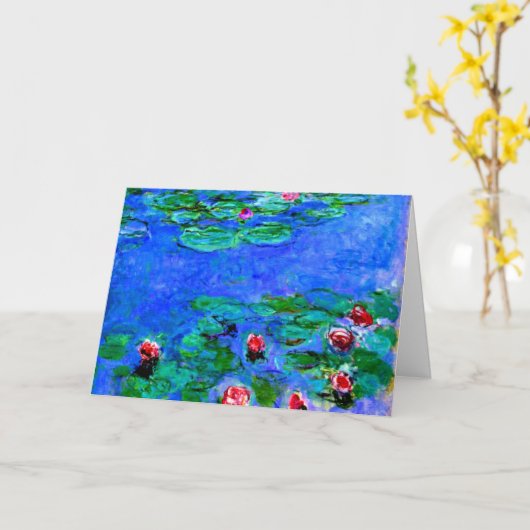 Claude Monet kunst: Waterlelies (rood),  Kaart (Gele Bloem)