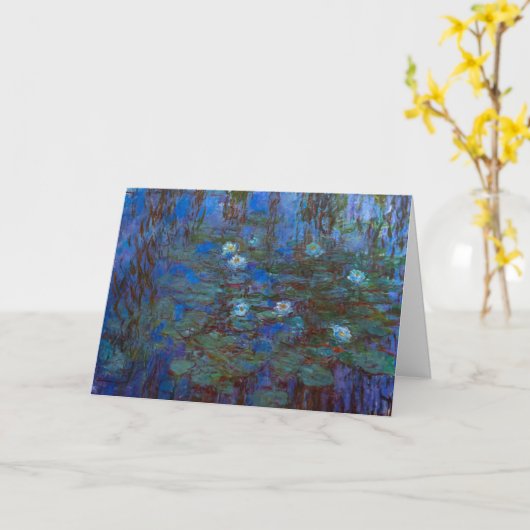 Claude Monet kunstwerk - Blue Water Lilies Kaart (Gele Bloem)
