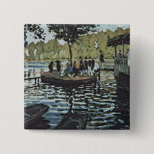 Claude Monet | La Grenouillere Vierkante Button 5,1 Cm (Voorkant)