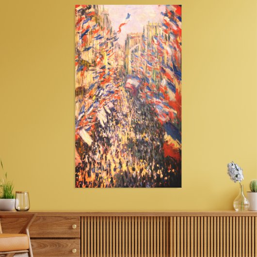 Claude Monet – La rue Montorgueil à Paris – Canvas Afdruk (Insitu (Woonkamer))