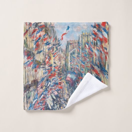Claude Monet - La Rue Montorgueil - Parijs Bad Handdoek (Wasdoekje)
