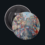 Claude Monet - La Rue Montorgueil - Parijs Button Flesopener<br><div class="desc">La Rue Montorgueil à Paris fete du 30 juin 1878. Door Claude Monet in 1878.</div>