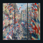 Claude Monet - La Rue Montorgueil - Parijs Drieluik<br><div class="desc">La Rue Montorgueil à Paris fete du 30 juin 1878. Door Claude Monet in 1878.</div>