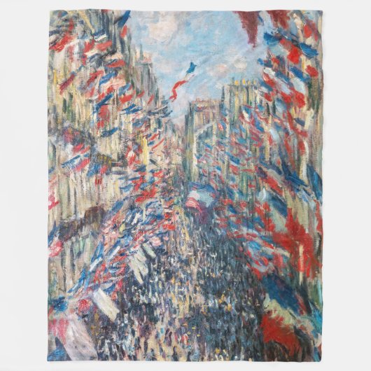 Claude Monet - La Rue Montorgueil - Parijs Fleece Deken (Voorkant)