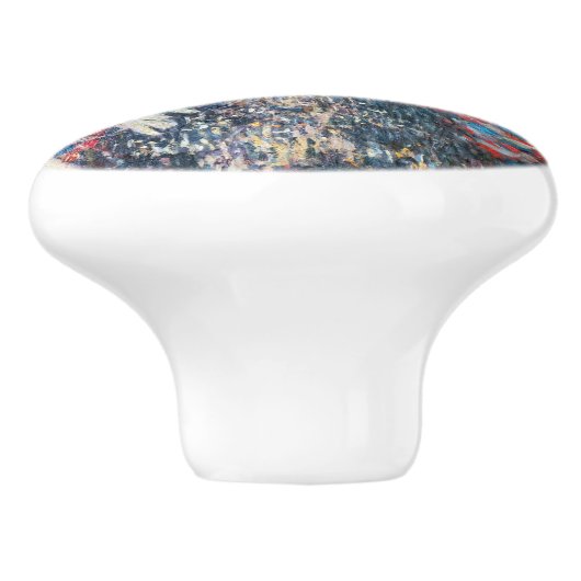 Claude Monet - La Rue Montorgueil - Parijs Keramische Knop (Zijkant)