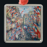 Claude Monet - La Rue Montorgueil - Parijs Metalen Ornament<br><div class="desc">La Rue Montorgueil à Paris fete du 30 juin 1878. Door Claude Monet in 1878.</div>