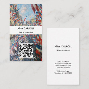 Claude Monet - La Rue Montorgueil, Parijs - QR Cod Visitekaartje