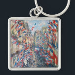 Claude Monet - La Rue Montorgueil - Parijs Sleutelhanger<br><div class="desc">La Rue Montorgueil a Paris fete du 30 juin 1878. Door Claude Monet in 1878.</div>