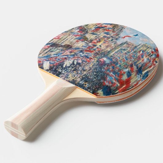 Claude Monet - La Rue Montorgueil - Parijs Tafeltennisbatje (Voorkant Gekanteld)