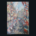 Claude Monet - La Rue Montorgueil - Parijs Theedoek<br><div class="desc">La Rue Montorgueil à Paris fete du 30 juin 1878. Door Claude Monet in 1878.</div>