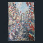 Claude Monet - La Rue Montorgueil - Parijs Theedoek<br><div class="desc">La Rue Montorgueil à Paris fete du 30 juin 1878. Door Claude Monet in 1878.</div>