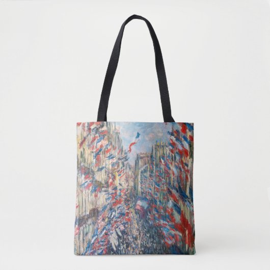 Claude Monet - La Rue Montorgueil - Parijs Tote Bag (Voorkant)
