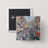 Claude Monet - La Rue Montorgueil - Parijs Vierkante Button 5,1 Cm (Voorkant /achterkant)