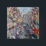 Claude Monet - La Rue Montorgueil - Parijs Vierkante Button 5,1 Cm<br><div class="desc">La Rue Montorgueil à Paris fete du 30 juin 1878. Door Claude Monet in 1878.</div>