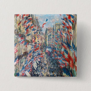 Claude Monet - La Rue Montorgueil - Parijs Vierkante Button 5,1 Cm