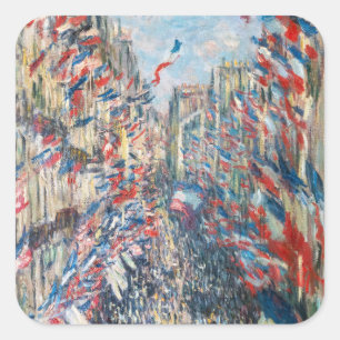 Claude Monet - La Rue Montorgueil - Parijs Vierkante Sticker