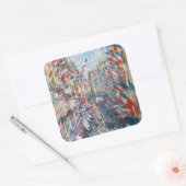 Claude Monet - La Rue Montorgueil - Parijs Vierkante Sticker (Envelop)