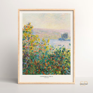 Claude Monet Landschap Bloemenbedden bij Vetheuil  Poster