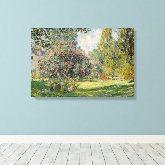 Claude Monet - Landschap: De Parc Monceau Canvas Afdruk (Insitu (Houten vloer))