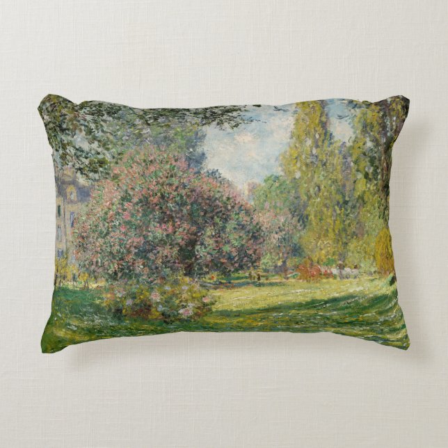 Claude Monet - Landschap: De Parc Monceau Decoratief Kussen (Voorkant)