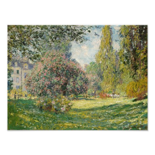 Claude Monet - Landschap: De Parc Monceau Foto Afdruk (Voorkant)