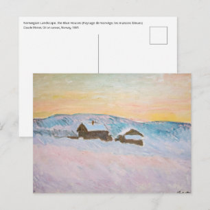 Claude Monet - Landschap in Noorwegen, Blauwe Huiz Briefkaart