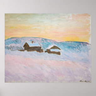 Claude Monet - Landschap in Noorwegen, Blauwe Huiz Poster