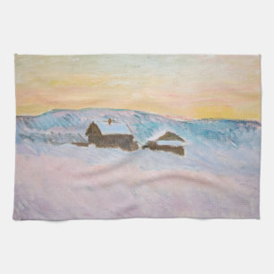 Claude Monet - Landschap in Noorwegen, Blauwe Huiz Theedoek