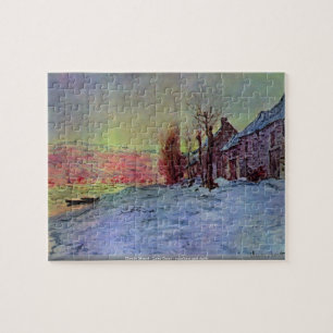 Claude Monet - Lava Court - zonneschijn en sneeuw Legpuzzel