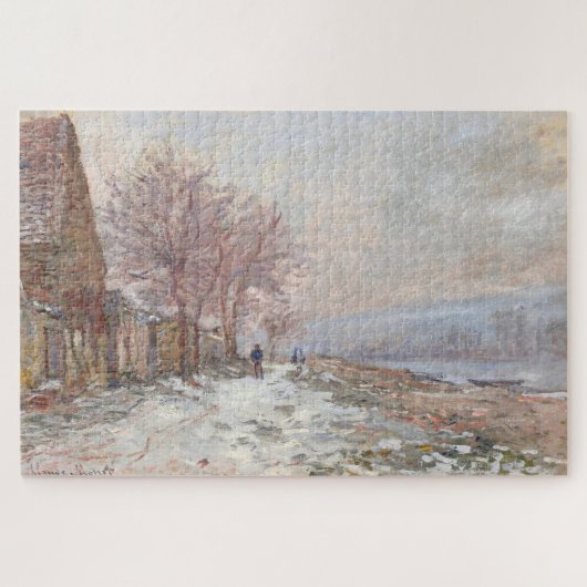 Claude Monet Lavacourt Winterlandschap Legpuzzel (Horizontaal)