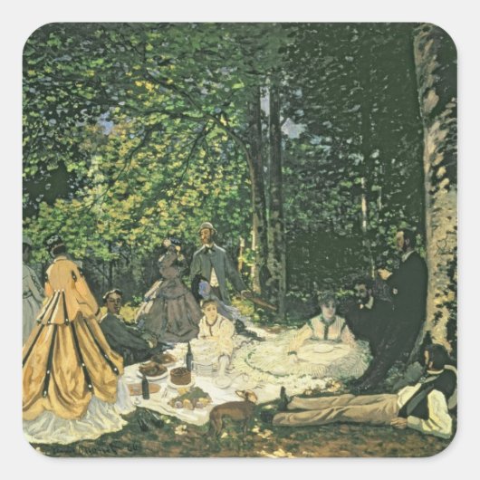 Claude Monet | Le Dejeuner sur l'Herbe, 1865-1866 Vierkante Sticker (Voorkant)