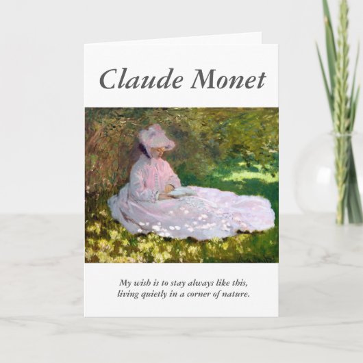 Claude Monet Leading Voman Springtime Artist Quote Kaart (Voorkant)
