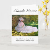 Claude Monet Leading Voman Springtime Artist Quote Kaart (Gele Bloem)