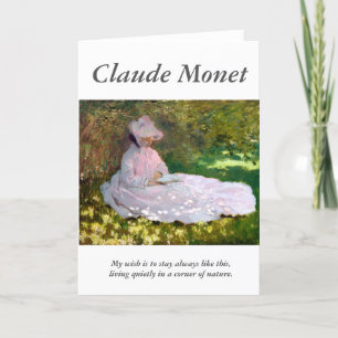 Claude Monet Leading Voman Springtime Artist Quote Kaart