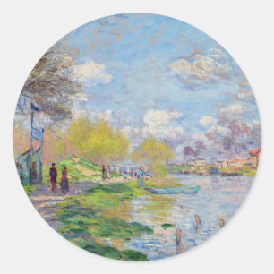 Claude Monet - Lente aan de Seine Ronde Sticker