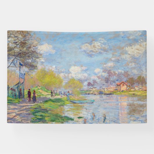 Claude Monet - Lente aan de Seine Spandoek (Horizontaal)
