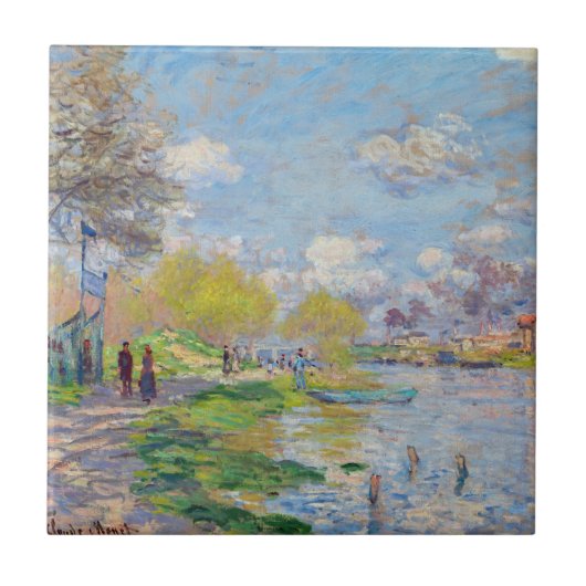 Claude Monet - Lente aan de Seine Tegeltje (Voorkant)